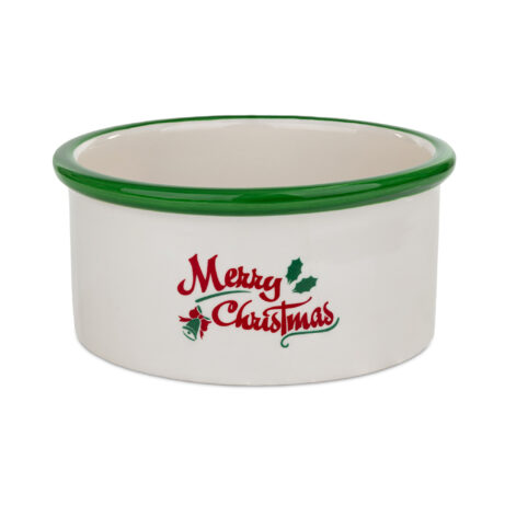 Miska ceramiczna dla psa z motywem świątecznym.