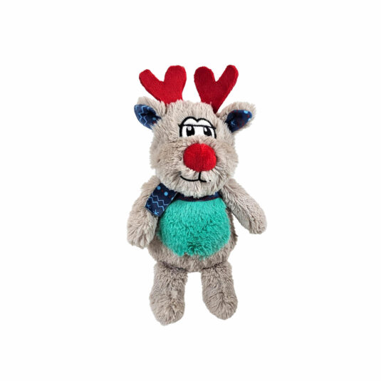 Świąteczna zabawka dla psa pluszowy renifer szary 25 cm