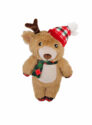 Świąteczna zabawka dla psa pluszowa maskotka renifer w czapce 29 cm