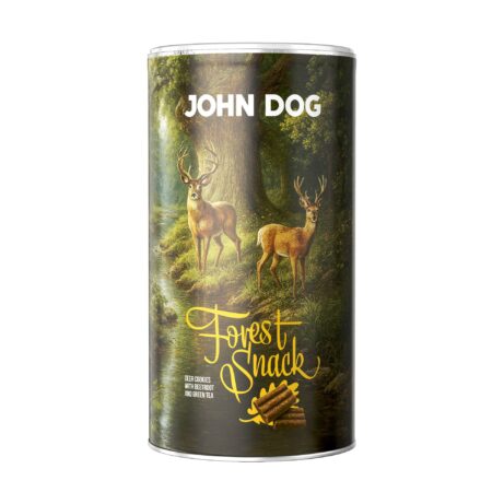 Ciastka z jelenia z burakiem i zieloną herbatą dla psa Tuba 400 g Forrest Snack John Dog