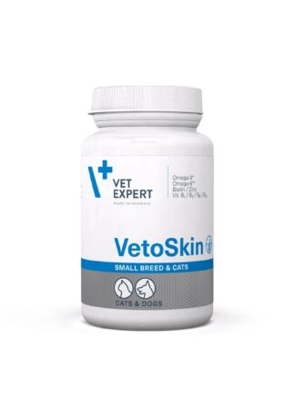 Suplement na skórę i sierść dla psów i kotów VET EXPERT VETOSKIN MINI 60 kaps.