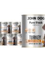 Zestaw 6 x 800 g mokrej karmy monobiałkowej dla psa John Dog Pure Black Sensi Turkey Weight Control.
