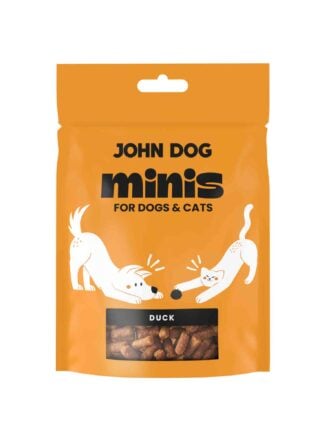 Przysmaki Minis dla psa i kota, marka John Dog, smak kaczka.