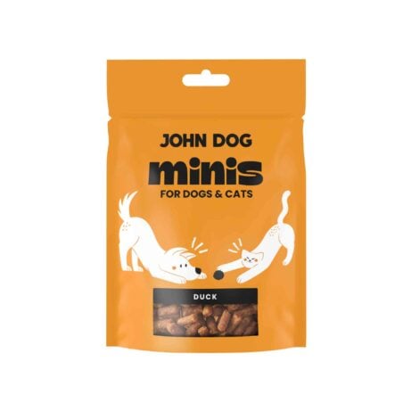 Przysmaki Minis dla psa i kota, marka John Dog, smak kaczka.